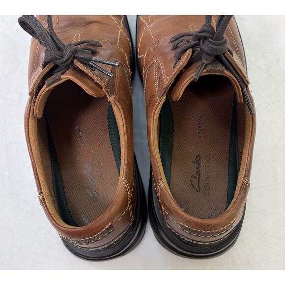 Clarks Collection Extreme Comfort Men\'s Brown Leather Shoes Size 9.5W Lace Up FS main image 10